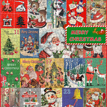 Vintage Christmas Tree Snowman Jigsaw Puzzle 1000 Pieces